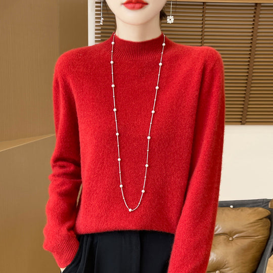 Damen-Wollpullover, nahtlos, 100% Wolle