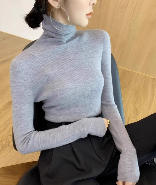 Damen-Wollpullover mit Stehkragen