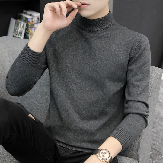 Herren-Strickpullover mit halbem Kragen, wärmeisolierend