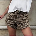 Denim Leopard Shorts