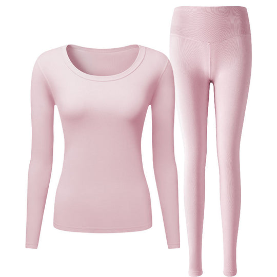 Damen Thermo-Unterwäsche-Set, elastisch, Rundhalsausschnitt