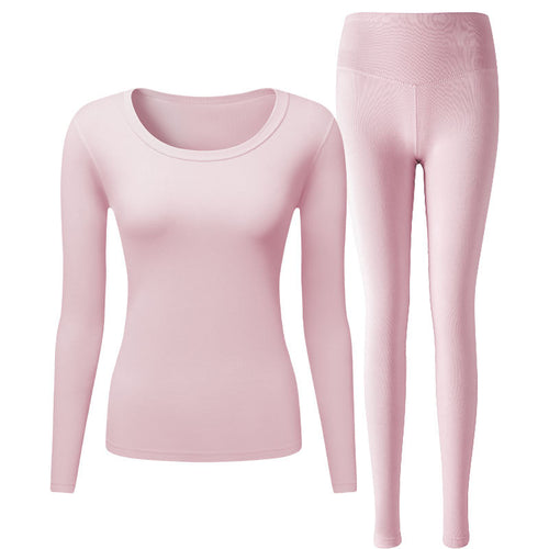 Damen Thermo-Unterwäsche-Set, elastisch, Rundhalsausschnitt