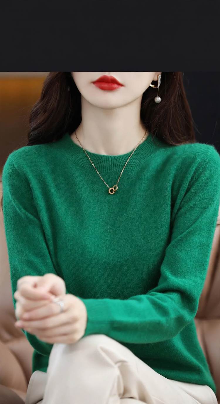 Damen-Strickpullover, Stehkragen, lockere Passform