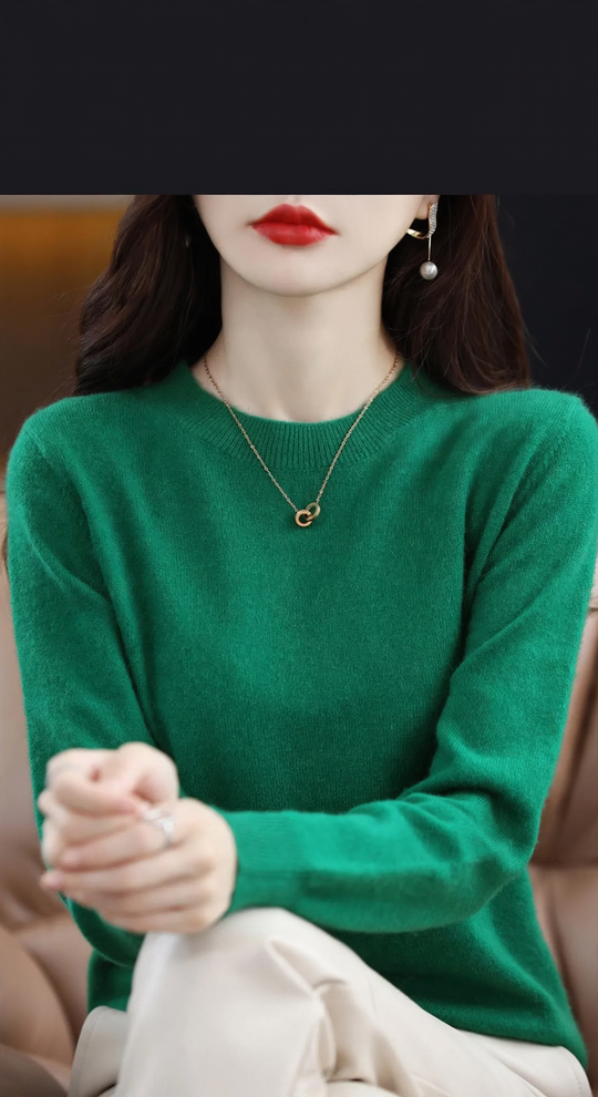 Damen-Strickpullover, Stehkragen, lockere Passform
