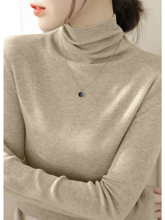 Damen-Strickpullover, figurbetont, mit Stehkragen