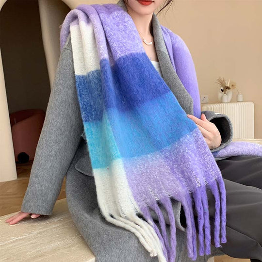 Karierter Schal in Mohair-Optik, wärmend