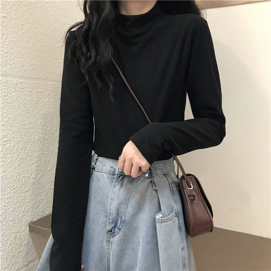 Damen-Langarmshirt mit Stehkragen