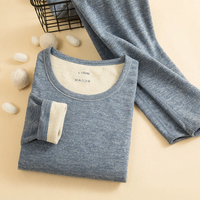 Wolle Seide Set Herren Blau