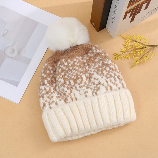 Damen-Strickmütze und Schal-Set, warm gefüttert