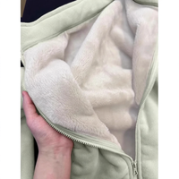 Graugrün Stehkragen Fleece