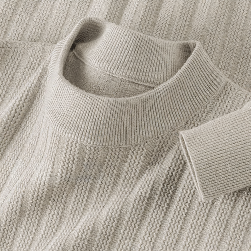 Herren-Strickpullover mit Stehkragen