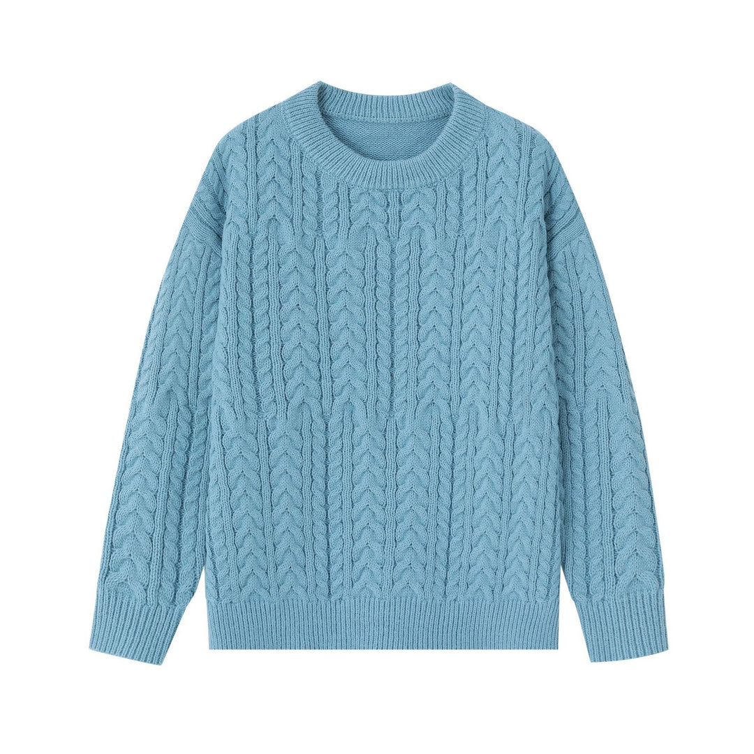 Herren-Strickpullover mit halbem Reißverschluss, unifarben