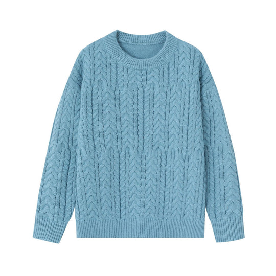 Herren-Strickpullover mit halbem Reißverschluss, unifarben