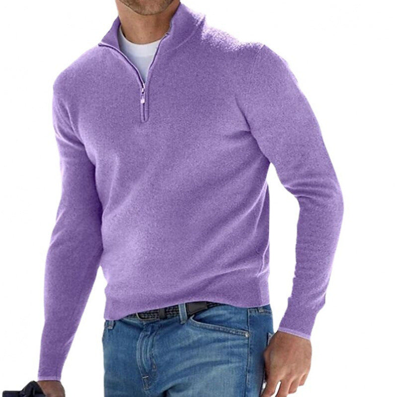 Herren-Langarm-Kaschmirpullover, schlichtes Design