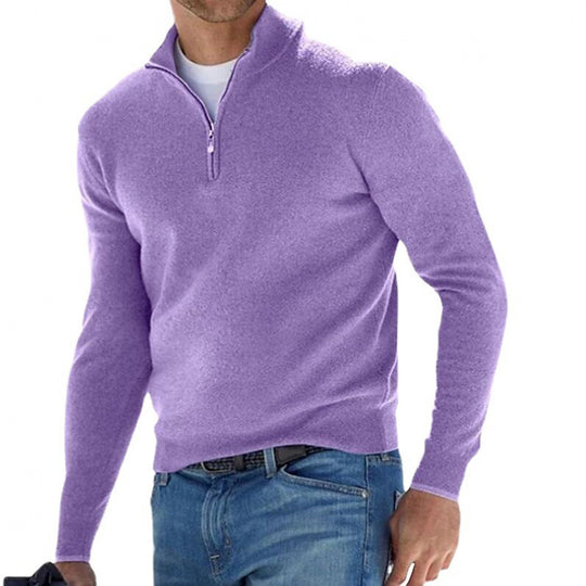 Herren-Langarm-Kaschmirpullover, schlichtes Design