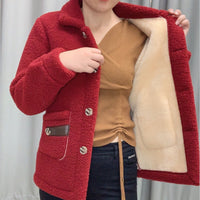 Lederband Fleece Weinrot