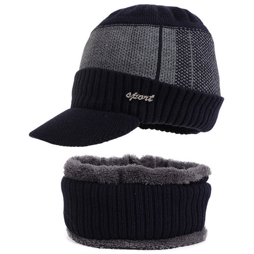 Strickmütze und Schal Set für Herren