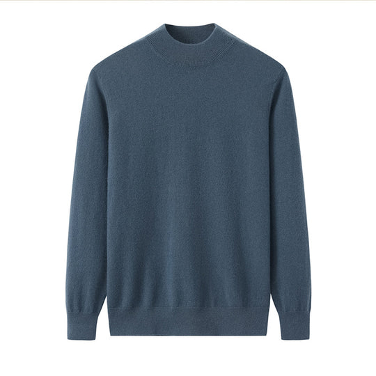 Herren-Kaschmirpullover, Stehkragen, locker geschnitten