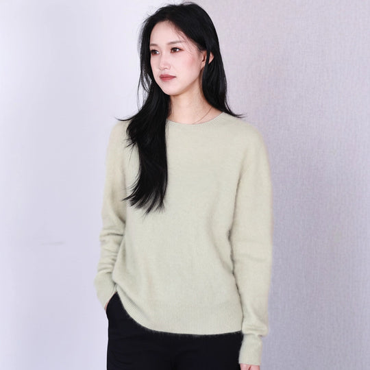 Damen-Woll-Kaschmir-Pullover, nahtlos, verschiedene Kragenformen