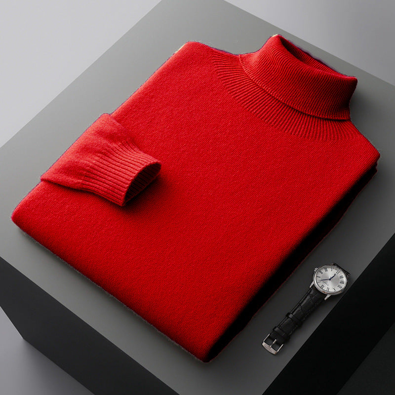 Herren-Rollkragenpullover aus 100% Wolle, nahtlos