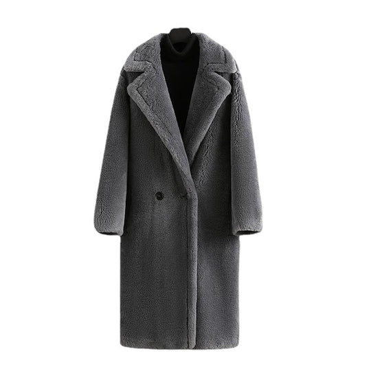 Teddy-Mantel mit Reverskragen, Damen