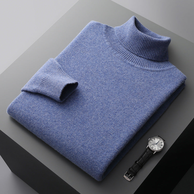 Herren-Rollkragenpullover aus 100% Wolle, große Größen