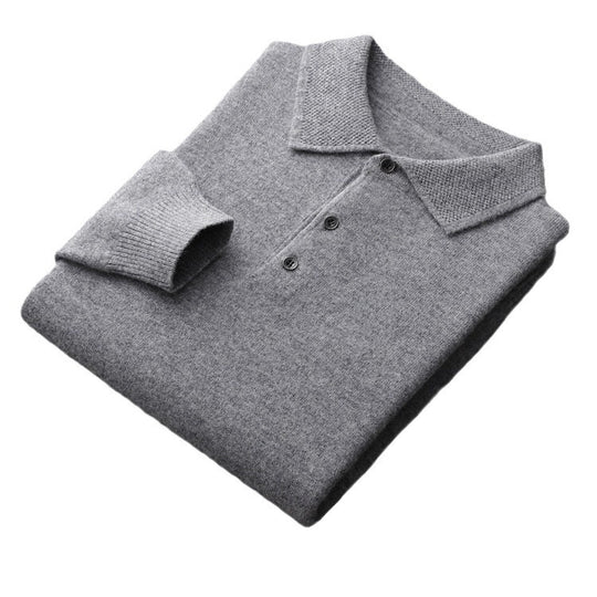 Herren Pullover, Polo-Kragen, Wolle-Kaschmir, Business