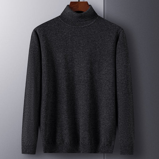 Herren-Kaschmirpullover, Rollkragen, körperbetonter Schnitt