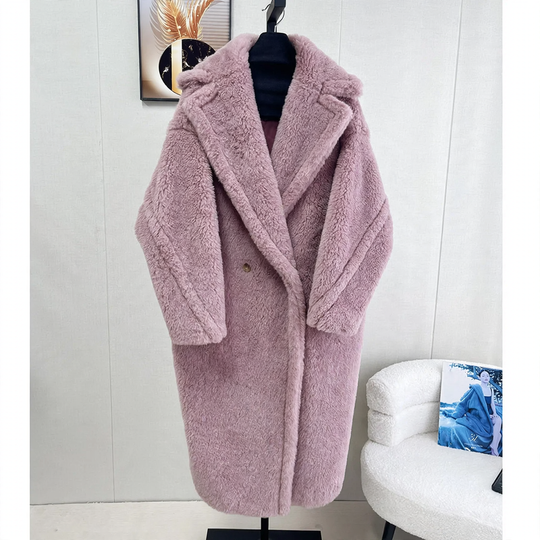 Damen-Teddy-Mantel, lang, Winter