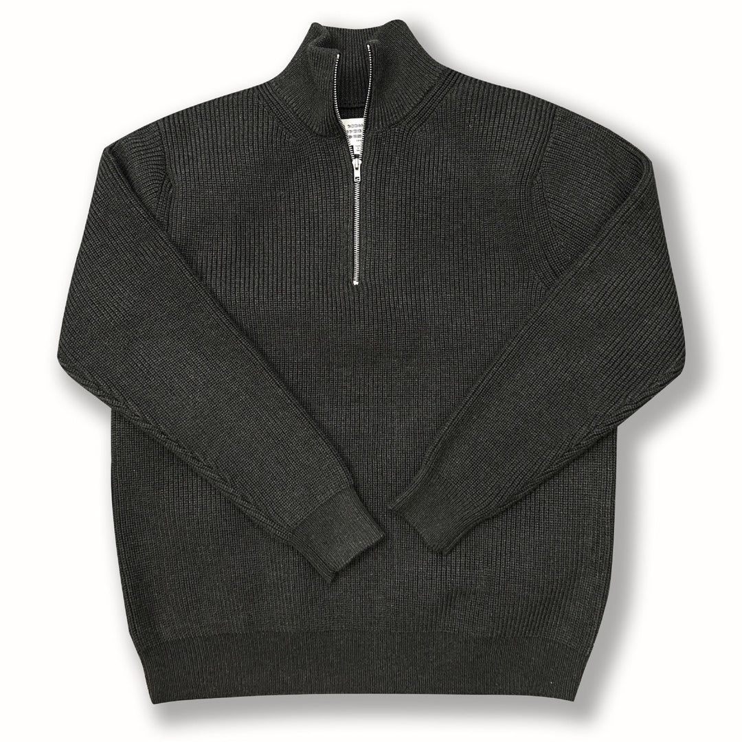 Herren-Strickpullover mit Stehkragen und Reißverschluss