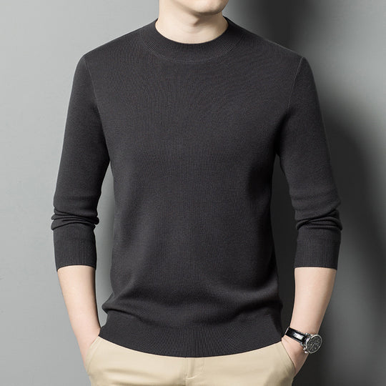 Herren-Wollpullover, Rundhalsausschnitt, maschinenwaschbar