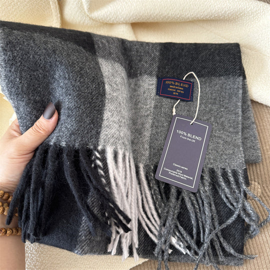 Klassischer karierter Schal aus Kaschmir-Imitat, 180x32 cm