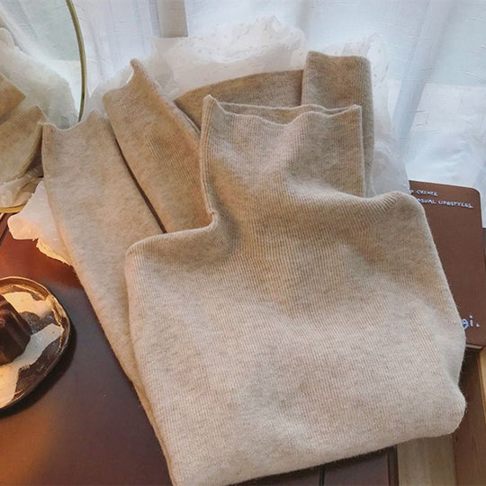 Damen-Rollkragenpullover, einfarbig, Strick