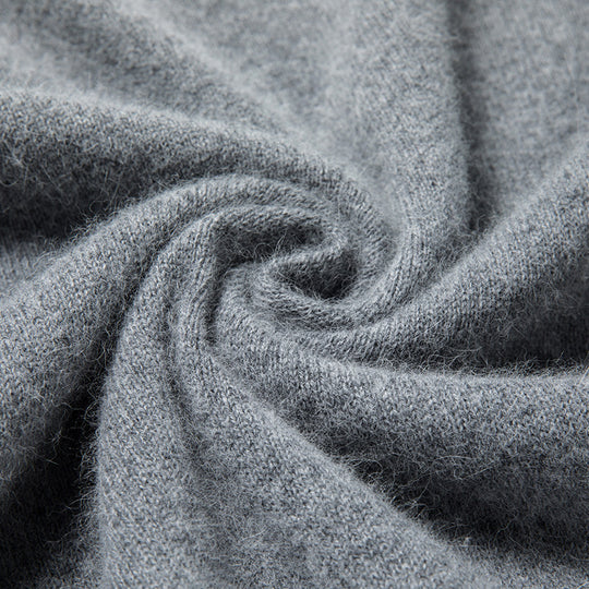 Herren-Wollpullover, Rundhalsausschnitt, einfarbig