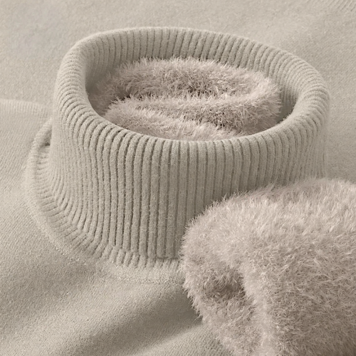 Herren-Woll-Modal-Pullover, gefüttert, Stehkragen, 650g