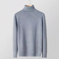 Rollkragen Strickpullover Hellgrau