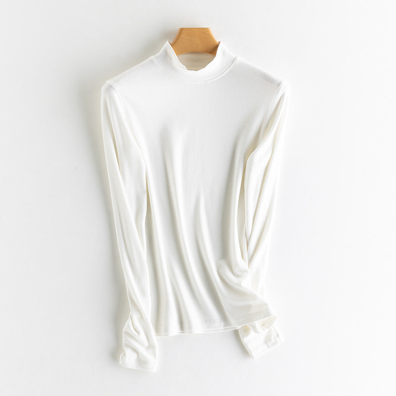 Damen-Strick-Unterziehshirt, Kaschmir-Mischgewebe, verschiedene Kragen