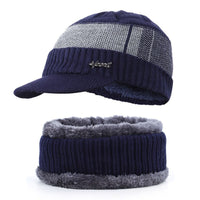 Dunkelblau Mütze+Schal Set