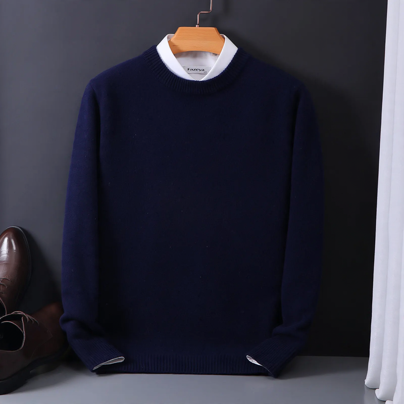 Herren-Strickpullover, Rundhals, locker