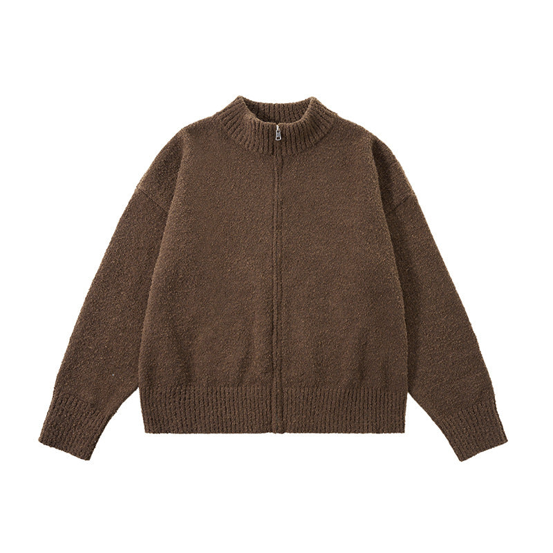 Herren-Strickjacke mit Stehkragen