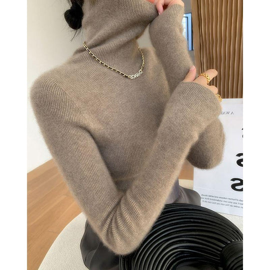Eleganter Damen-Rollkragenpullover, schmal geschnitten