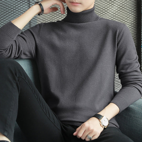 Herren-Strickpullover mit Stehkragen