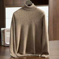 Violett-Beige Fleece Rollkragen