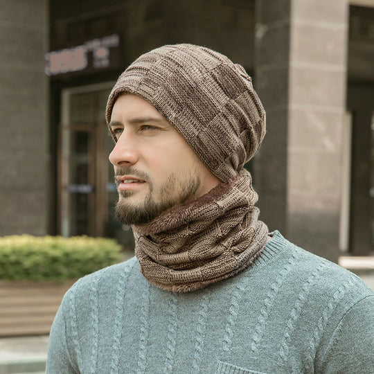 Winter-Strickmütze und Schal Set, gefüttert, 9507