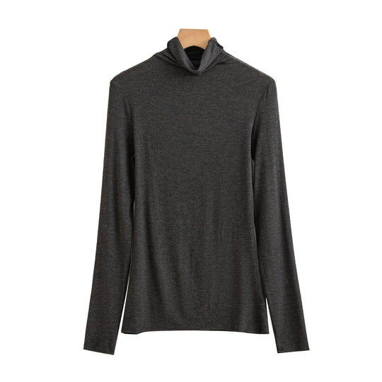 Damen-Langarmshirt mit Stehkragen, weich und bequem