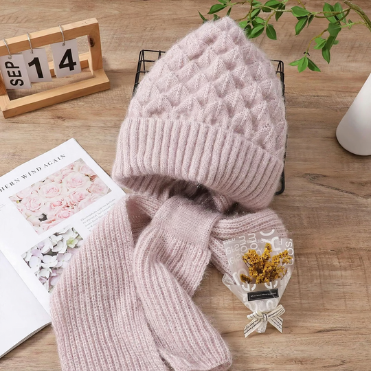 Strickmütze und Schal Set