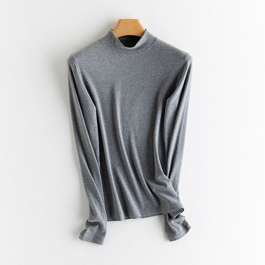 Damen-Strick-Unterziehshirt, Kaschmir-Mischgewebe, verschiedene Kragen