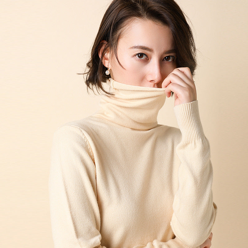 Damen-Strickpullover mit Stehkragen und geometrischem Muster