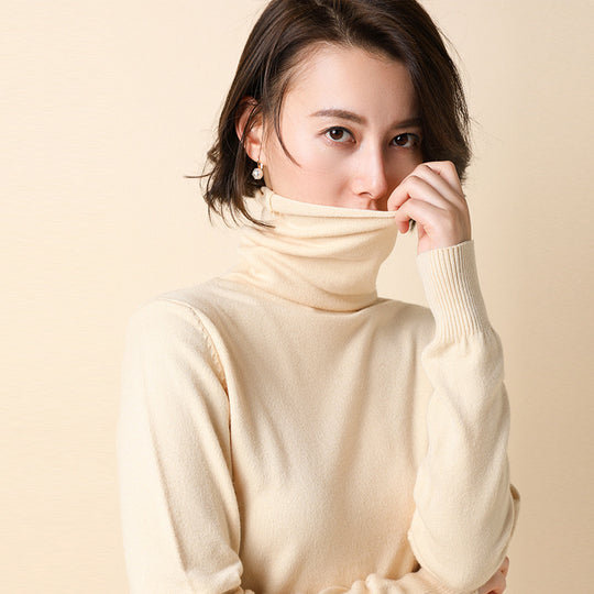 Damen-Strickpullover mit Stehkragen und geometrischem Muster