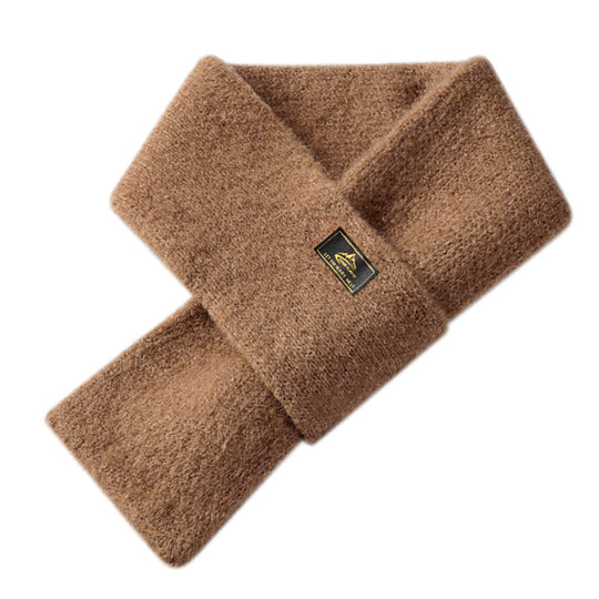 Warmer Herren-Strickschal, einfarbig, 77 cm